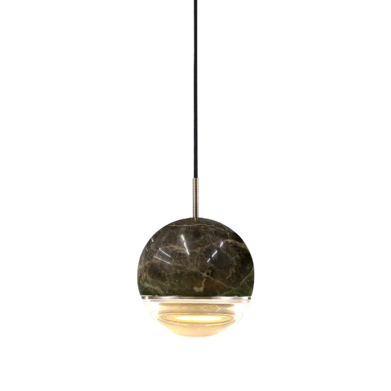 Marble Dome Pendant Light - Elegant Single-Bulb Suspension for Dining Room