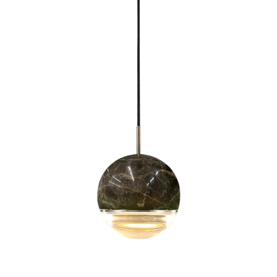 Marble Dome Pendant Light - Elegant Single-Bulb Suspension for Dining Room