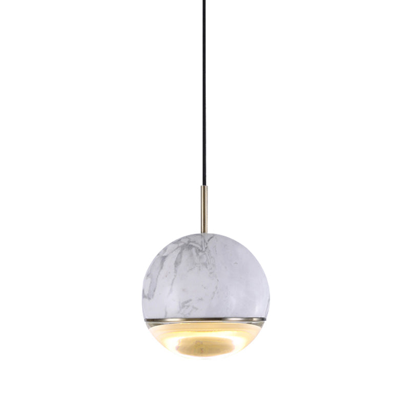 Marble Dome Pendant Light - Elegant Single-Bulb Suspension for Dining Room