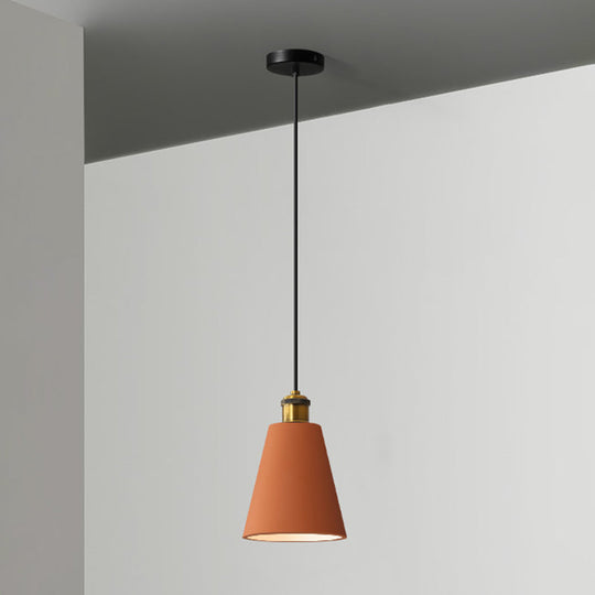 Minimalist Geometric Pendant Light - Single Resin-Cement Dining Room Suspension Fixture