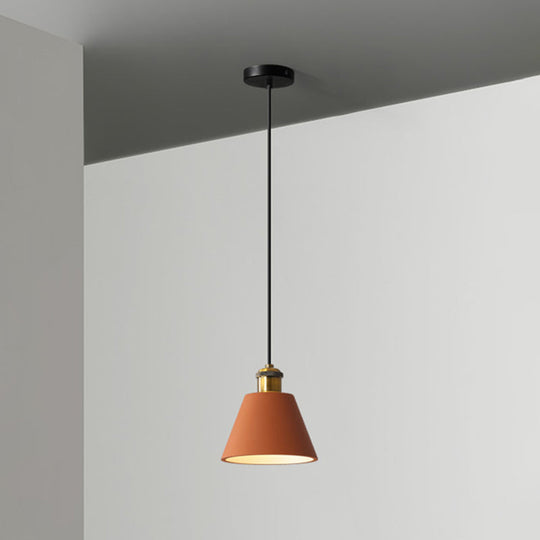 Minimalist Geometric Pendant Light - Single Resin-Cement Dining Room Suspension Fixture