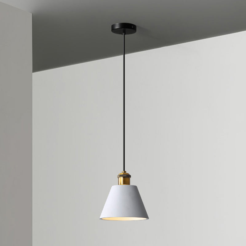 Minimalist Geometric Pendant Light - Single Resin-Cement Dining Room Suspension Fixture