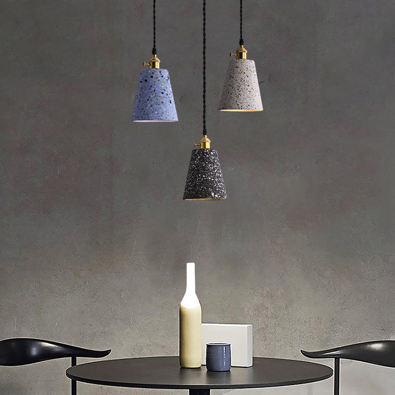 Minimalistic Terrazzo Pendant Light for Dining Room Ceiling - Geometric Design, 1 Head