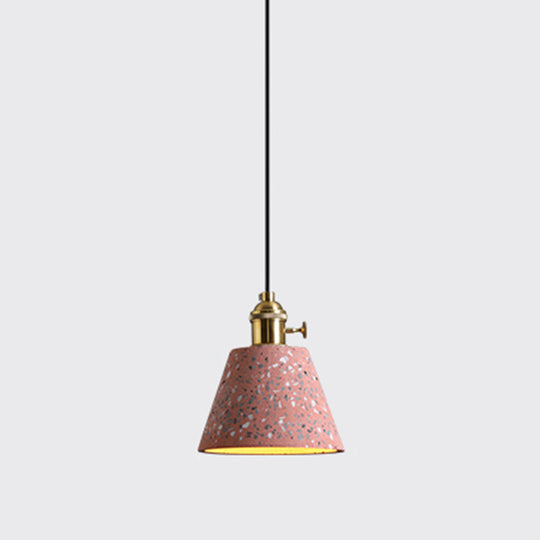 Minimalistic Terrazzo Pendant Light for Dining Room Ceiling - Geometric Design, 1 Head