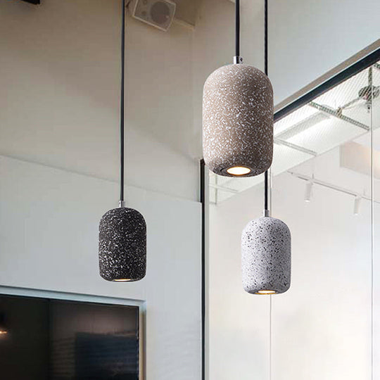 Nordic Cement Pendant Light - Single-Bulb Suspended Dining Room Fixture