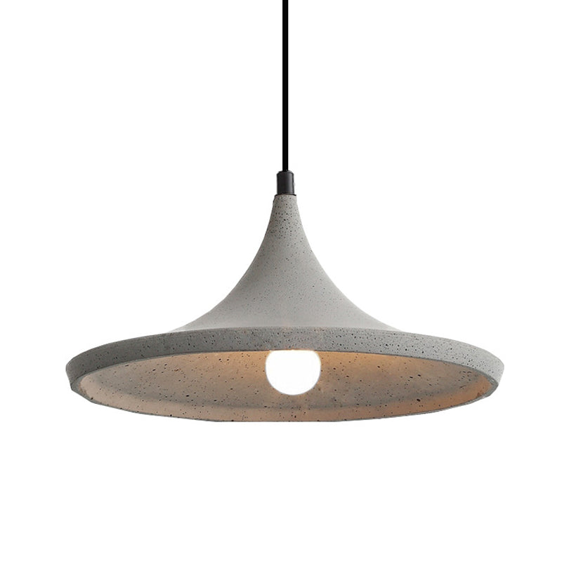 Sleek Grey Cone Suspension Pendant Ceiling Light for Dining Room
