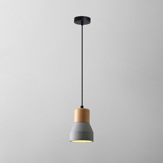 Modern Cement Bell Pendant Light Fixture for Dining Room - 1-Light Suspension