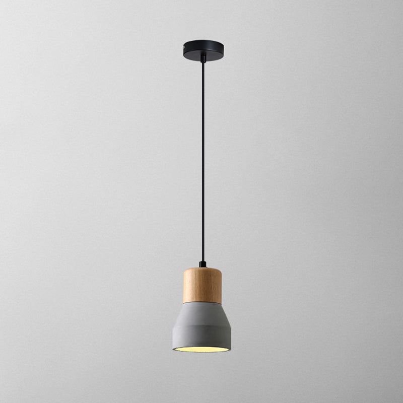 Modern Cement Bell Pendant Light Fixture for Dining Room - 1-Light Suspension