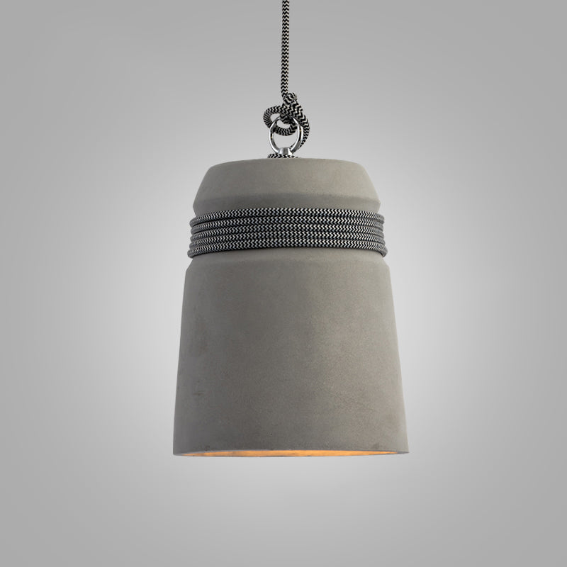 Simplicity Cement Pendant Light with Bell Suspension - Perfect for Dining Room or Ceiling Lighting