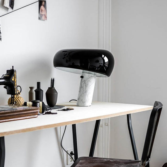 Minimalist Marble Base Table Light with Single-Bulb for Bedside