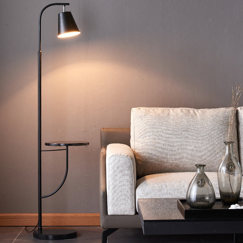 Nordic-Style Metal Bell Floor Lamp with Marble Base - Ideal for Living Room Lighting