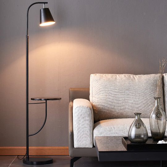 Nordic-Style Metal Bell Floor Lamp with Marble Base - Ideal for Living Room Lighting