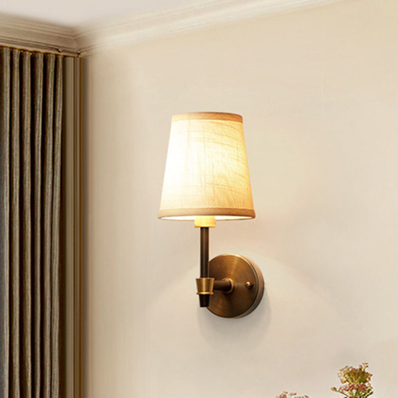 Gold Shaded Wall Mount Light Fixture with Glass Shade