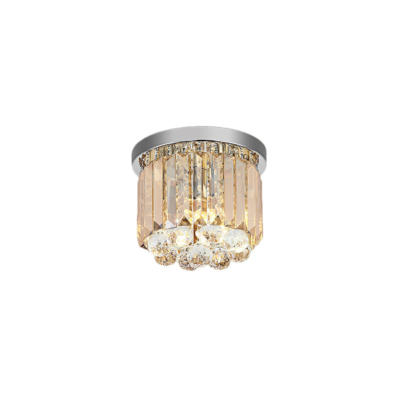 Contemporary Chrome Flush Mount Ceiling Light with Rectangular-Cut Design, Available in 2/4/6 Lights and 3 Sizes