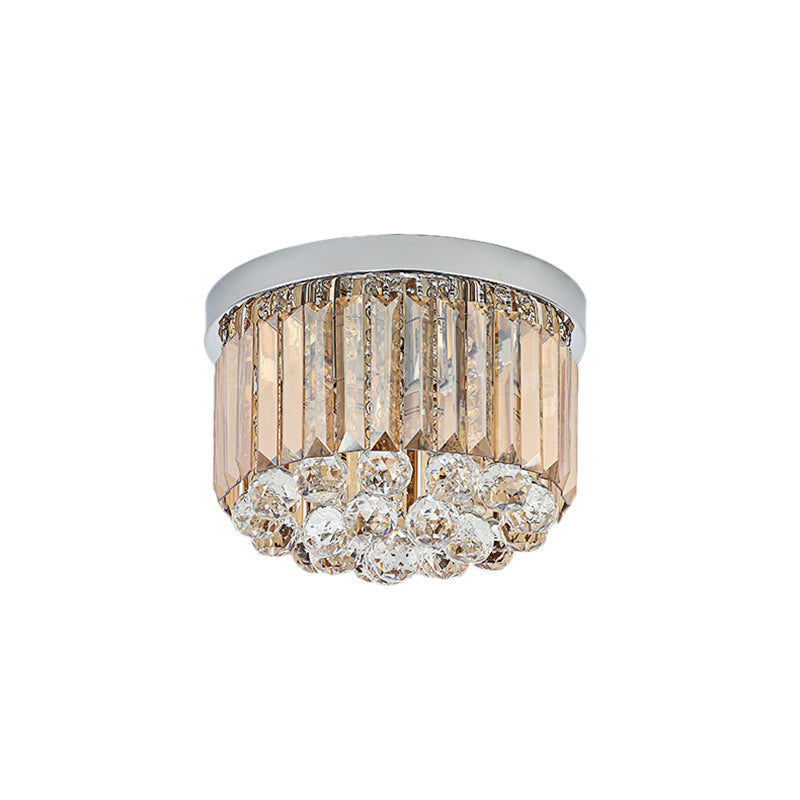 Contemporary Chrome Flush Mount Ceiling Light with Rectangular-Cut Design, Available in 2/4/6 Lights and 3 Sizes
