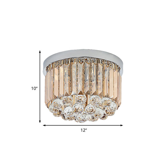 Contemporary Chrome Flush Mount Ceiling Light with Rectangular-Cut Design, Available in 2/4/6 Lights and 3 Sizes