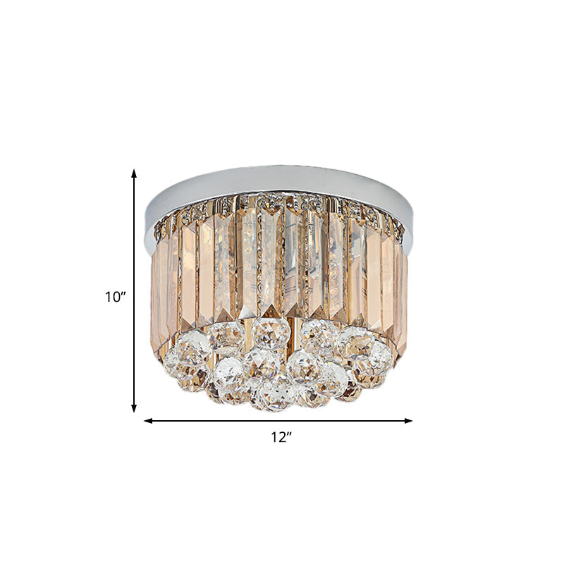 Contemporary Chrome Flush Mount Ceiling Light with Rectangular-Cut Design, Available in 2/4/6 Lights and 3 Sizes