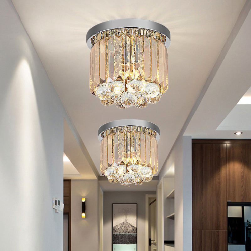 Contemporary Chrome Flush Mount Ceiling Light with Rectangular-Cut Design, Available in 2/4/6 Lights and 3 Sizes