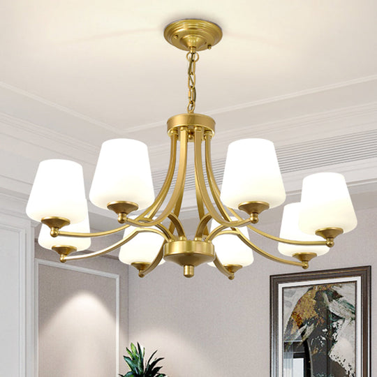 Classic Cream Glass Chandelier Pendant Light for Dining Rooms