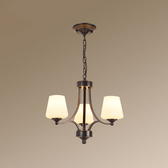 Classic Cream Glass Chandelier Pendant Light for Dining Rooms