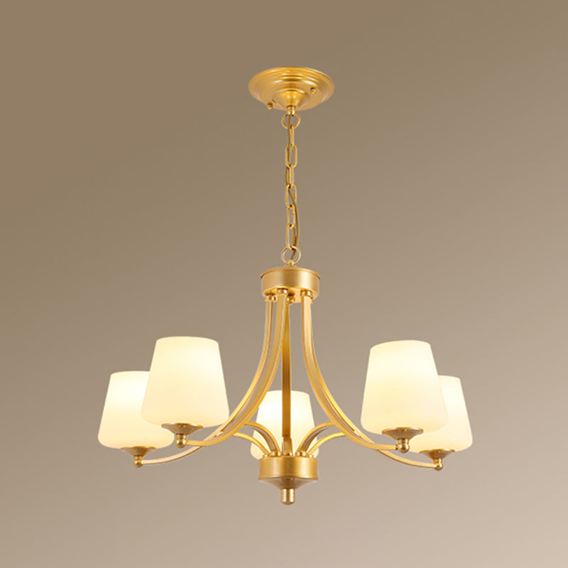 Classic Cream Glass Chandelier Pendant Light for Dining Rooms