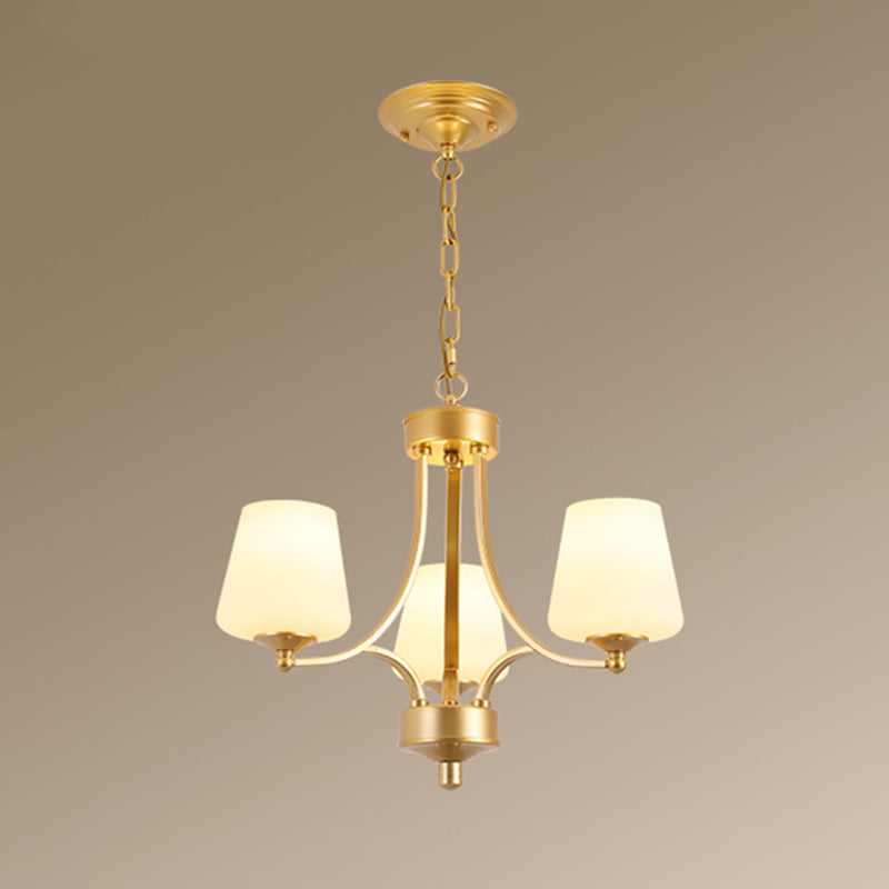 Classic Cream Glass Chandelier Pendant Light for Dining Rooms