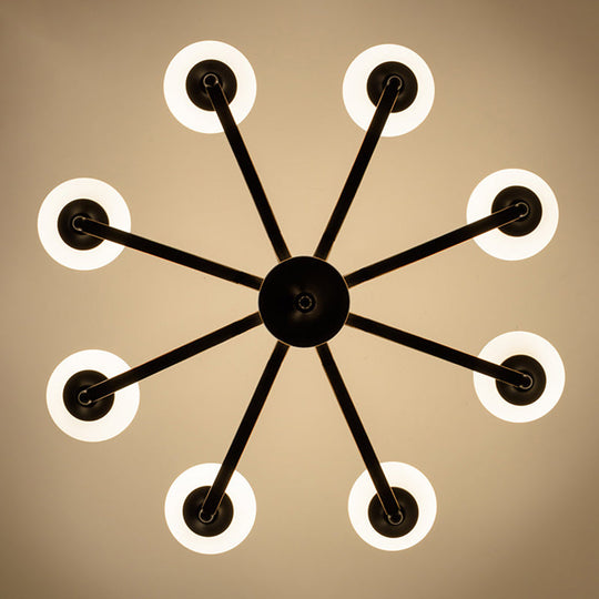 Handblown Glass Black Bud Chandelier Light Fixture for Traditional Ceiling Lighting