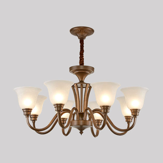 Frosted Glass Chandelier Light – Retro Style Pendant Fixture for Living Room