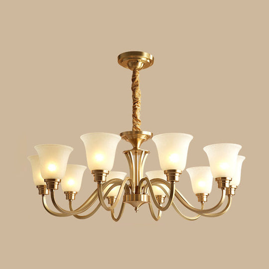 Frosted Glass Chandelier Light – Retro Style Pendant Fixture for Living Room