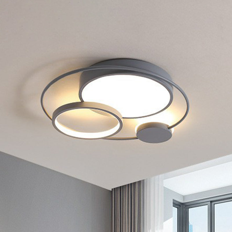 Minimalist LED Flush Mount: Acrylic Circular Lighting Fixture for Bedroom