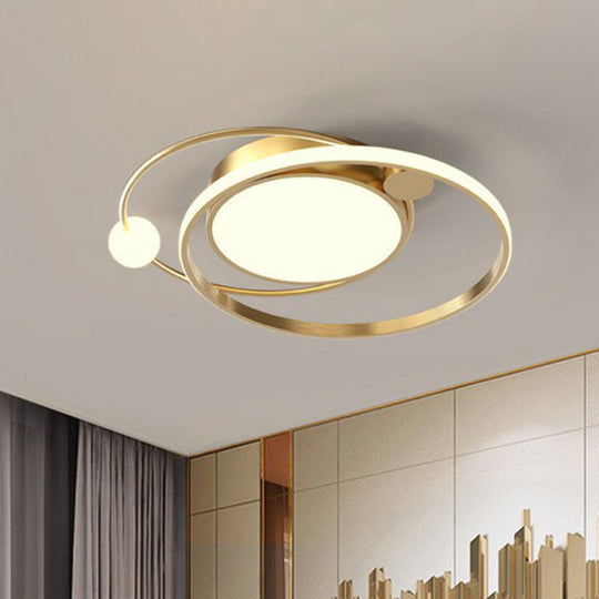 Modern Acrylic LED Flush Ceiling Light Fixture for Bedroom - Circular Design