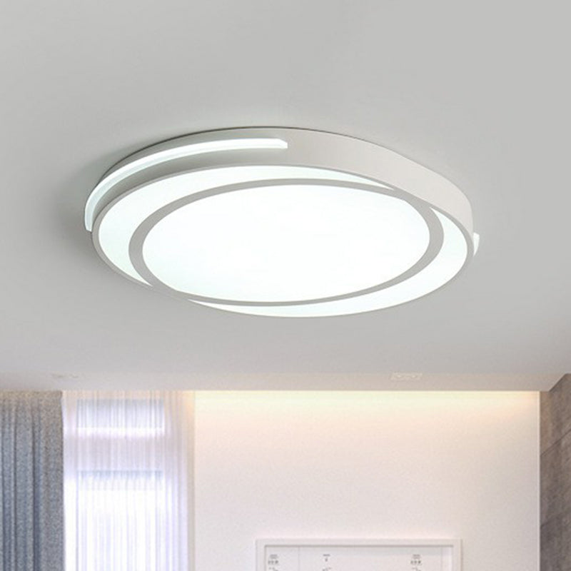 White Geometric Acrylic LED Ceiling Flush Mount Light