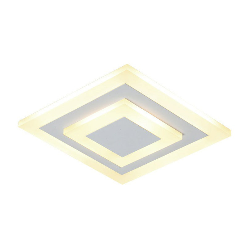 Modern Geometric Flush Mount LED Ceiling Light - Acrylic Corridor Fixture