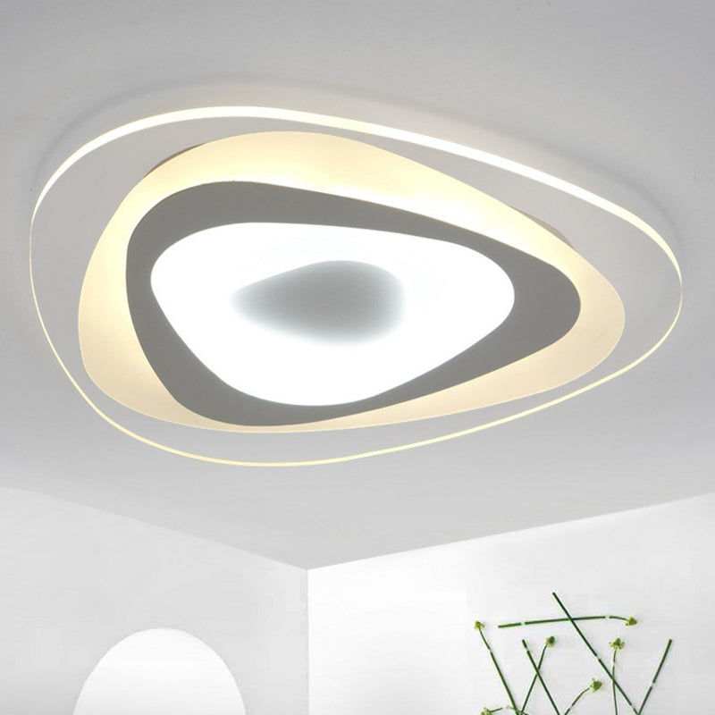 Simplicity Ultra-Thin LED Flush Mount Light in White for Living Room Ceiling