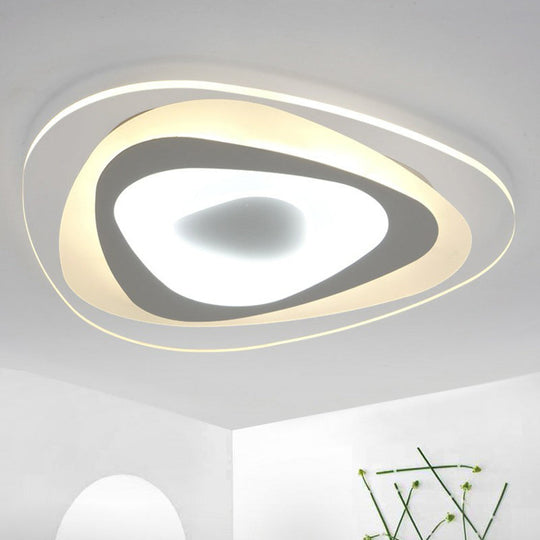 Simplicity Ultra-Thin LED Flush Mount Light in White for Living Room Ceiling
