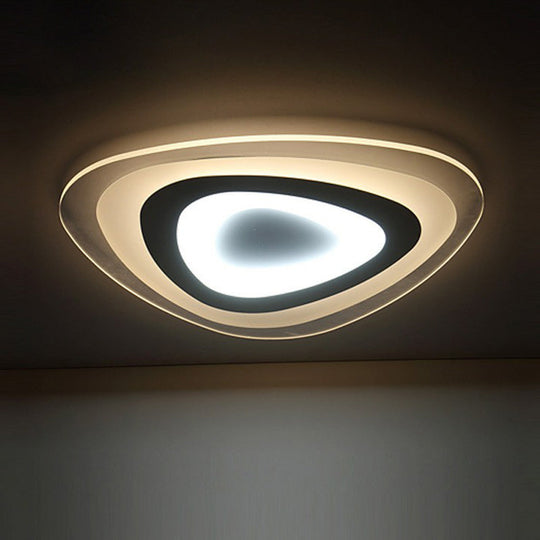 Simplicity Ultra-Thin LED Flush Mount Light in White for Living Room Ceiling