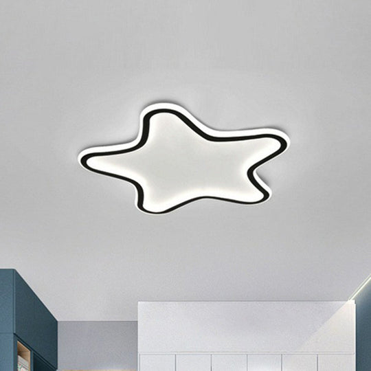 Modern Aluminum LED Flush Ceiling Light for Kids Bedroom - Loop Flush Light in Black