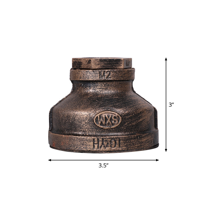 Industrial Water Pipe Single-Bulb Table Lamp - Iron Nightstand Lighting for Bedroom