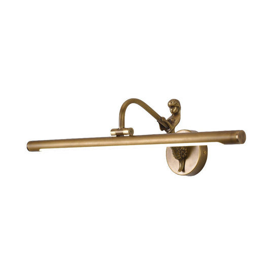 Classic Metal LED Bathroom Wall Light - Black/Antique Brass, 14"/18"/23" W