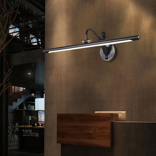 Classic Metal LED Bathroom Wall Light - Black/Antique Brass, 14"/18"/23" W