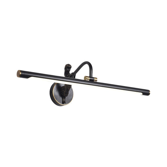 Classic Metal LED Bathroom Wall Light - Black/Antique Brass, 14"/18"/23" W