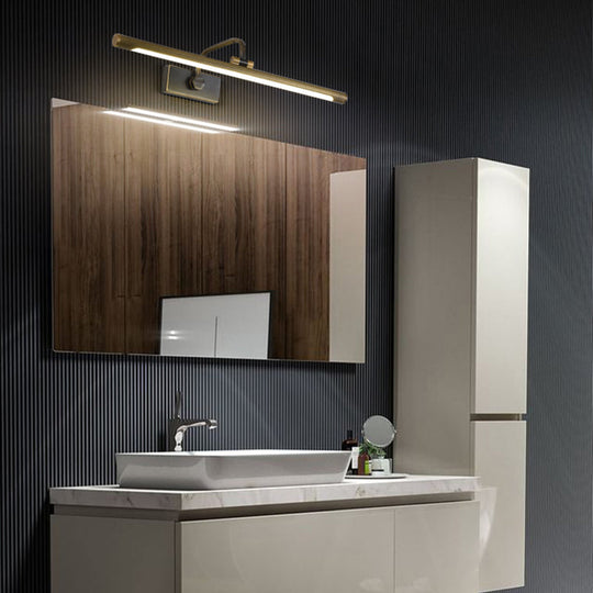 Traditional Antique Brass LED Vanity Lamp Set with Tubular Bathroom Sconces in Natural Light (14"/18"/23" W)