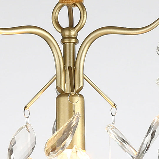Modern Gold Teardrop Crystal Chandelier 1-Light Fixture for Hallway