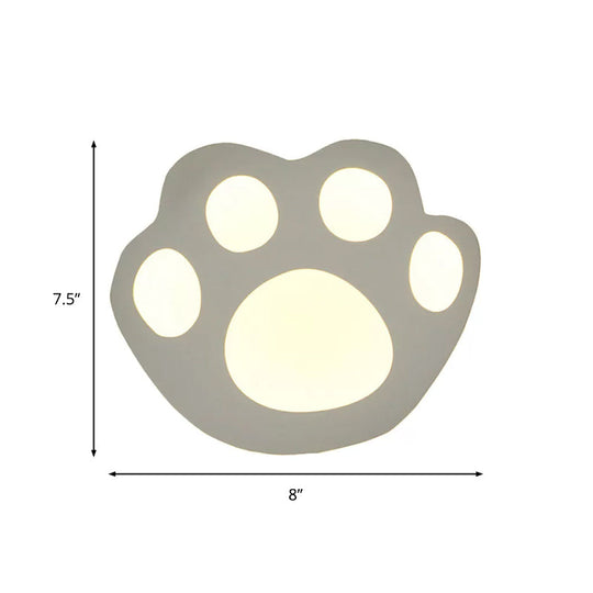 Modern White Acrylic LED Wall Lamp for Stairs - Flat Cartoon Shape, Stylish Design