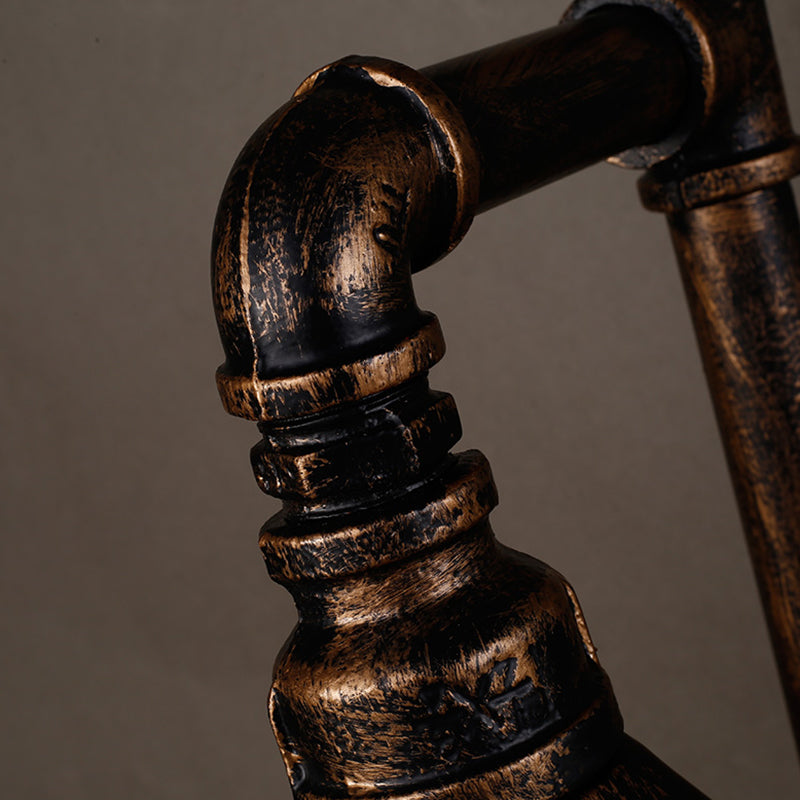 Antique Rust Water Pipe Iron Wall Mount Light with Cone Shade - 1-Light Restaurant Lighting Fixture