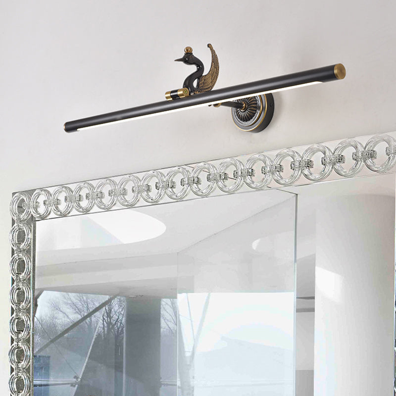 Linear LED Wall Light Fixture - Traditional Design, Metal, Wide Range (14"/18"/23") - Brass/Black for Bathroom Vanity