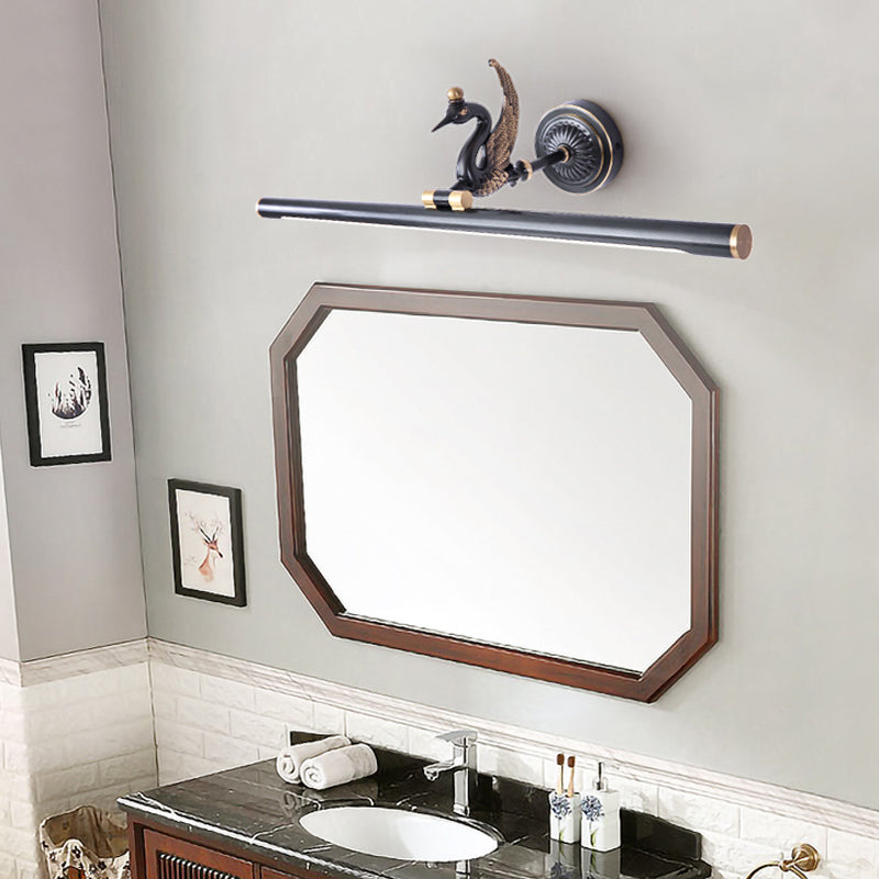 Linear LED Wall Light Fixture - Traditional Design, Metal, Wide Range (14"/18"/23") - Brass/Black for Bathroom Vanity