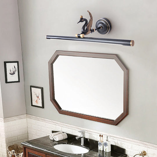 Linear LED Wall Light Fixture - Traditional Design, Metal, Wide Range (14"/18"/23") - Brass/Black for Bathroom Vanity