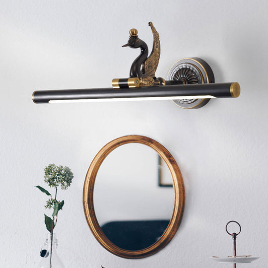 Linear LED Wall Light Fixture - Traditional Design, Metal, Wide Range (14"/18"/23") - Brass/Black for Bathroom Vanity