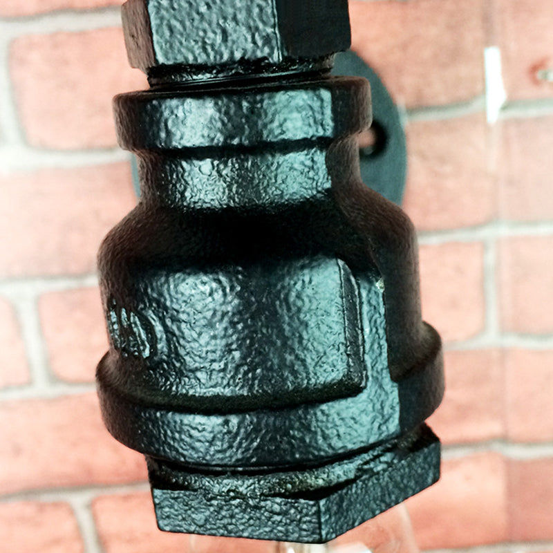 Antique 1-Light Restaurant Wall Mount Light with Decorative Valve - Plumbing Pipe Iron Wall Lighting